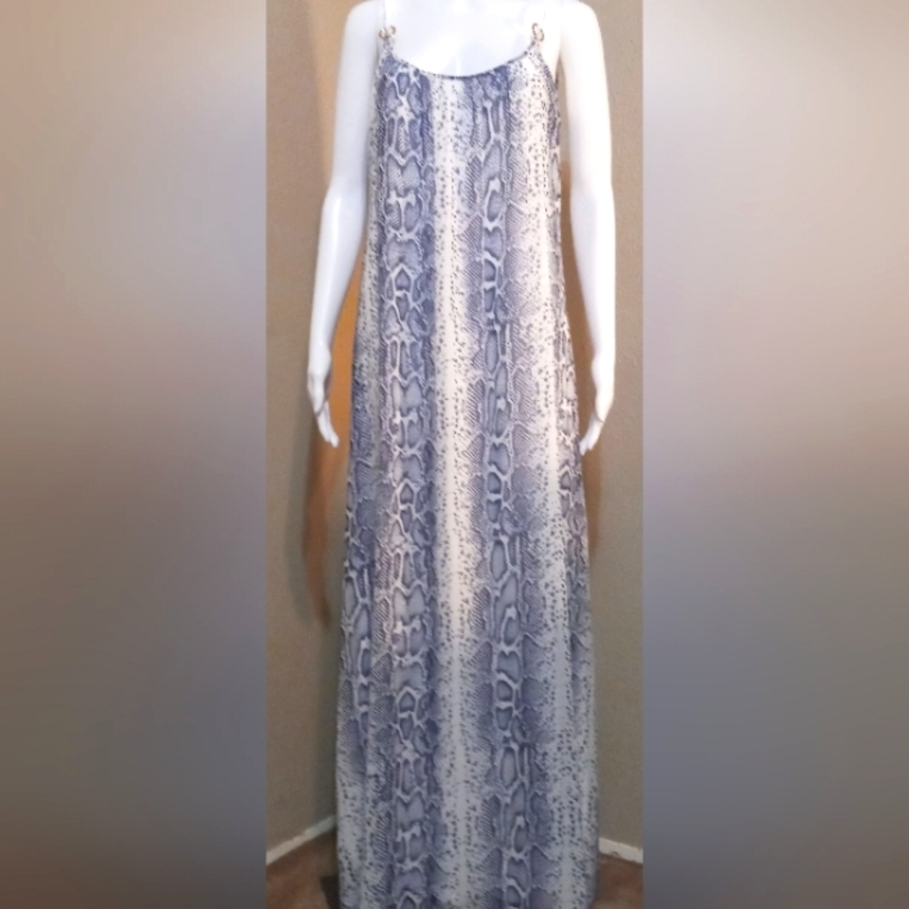 Helen Klein Snake Print Maxi Dress